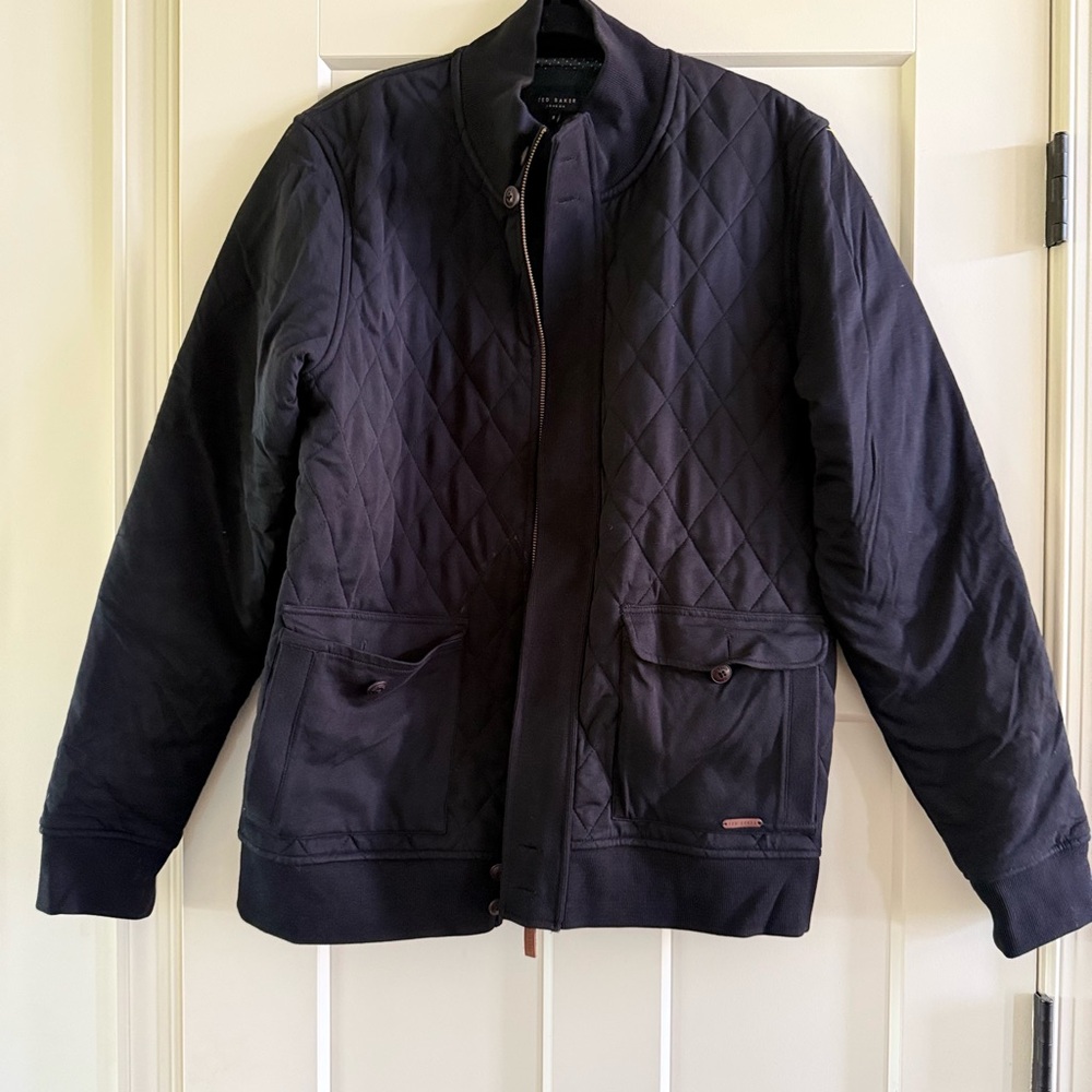 Ted Baker Men's Quilted Black Bomber Jacket